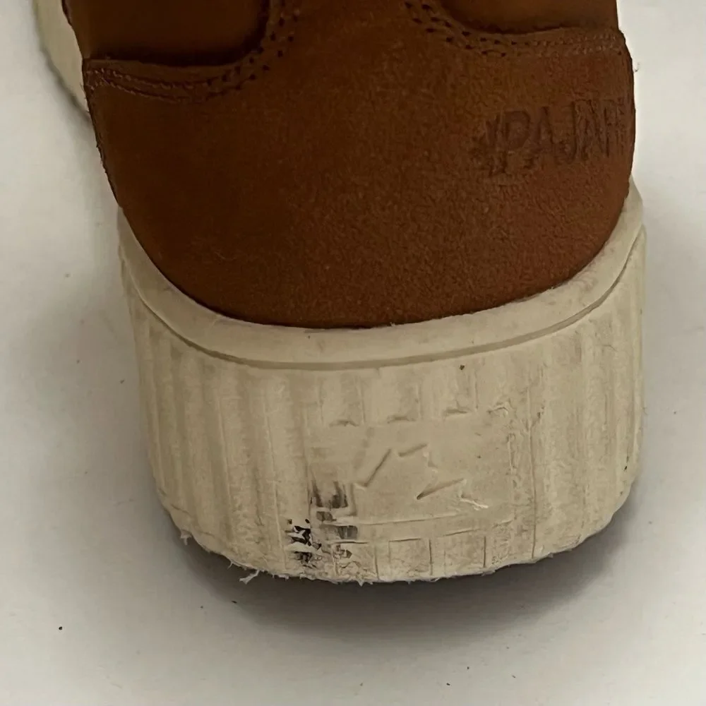 Pajar Canada Clia Leather Ankle Boots Women’s Sz 6.5 Tan Comfort Waterproof Cozy